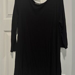 Free to Live Black Swing Top 3/4 Sleeve Soft Stretchy Tunic XL (Assumed)